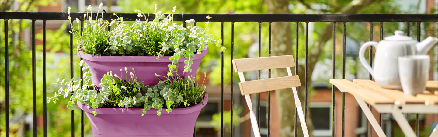 Pots à réserve d'eau balcon et terrasse : Pots et contenants plantes et  balcon terrasse - botanic®